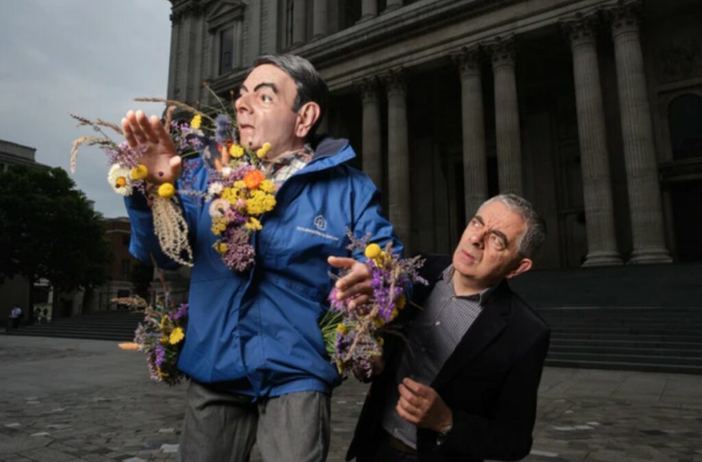 netflix man vs bee rowan atkinson sculpture