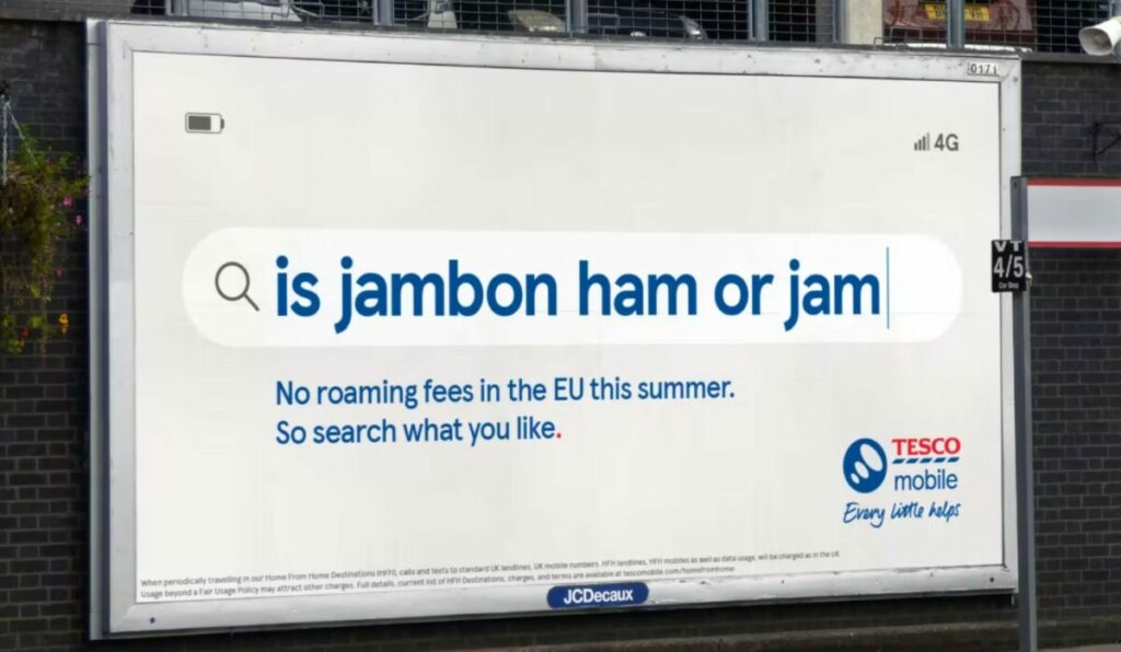 tesco mobile eu services billboard