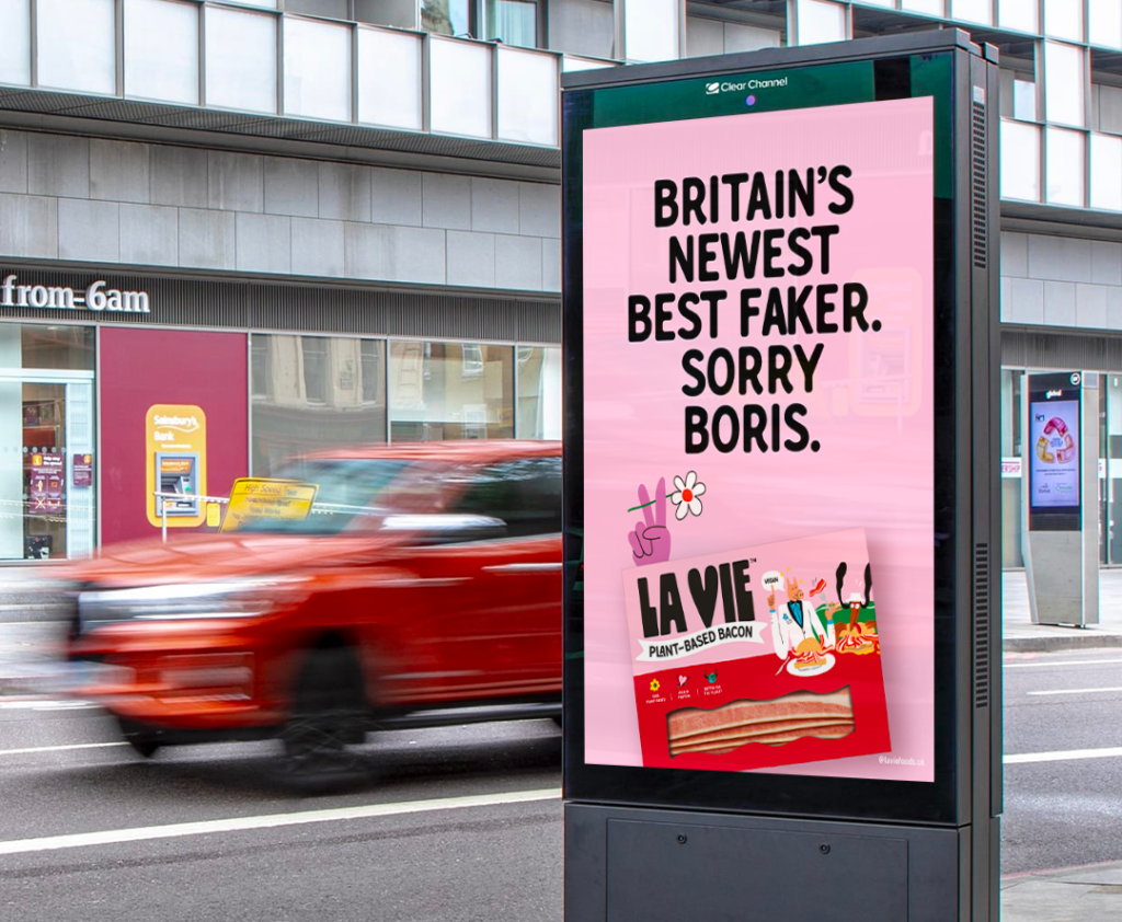 French plant-based bacon brand La Vie has launched a new out-of-home (OOH) campaign in the build-up to World Vegan Day on 1 November.