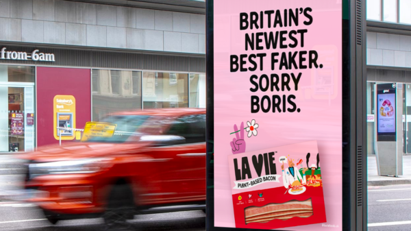 French plant-based bacon brand La Vie has launched a new out-of-home (OOH) campaign in the build-up to World Vegan Day on 1 November.