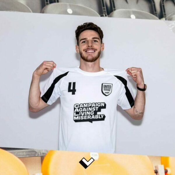 West Ham and England star Declan Rice has been recruited by CALM (Campaign Against Living Miserably) to be its latest brand ambassador.