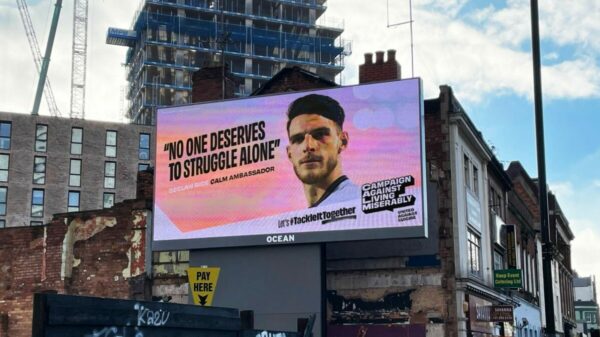 Campaign Against Living Miserably (CALM) has collaborated with Declan Rice to encourage the UK to tackle loneliness together.