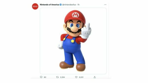 A fake Nintendo Twitter account titled '@nIntendoofus' has trolled Twitter by acquiring a verified blue tick and then tweeting an image of Mario sticking his middle finger up.