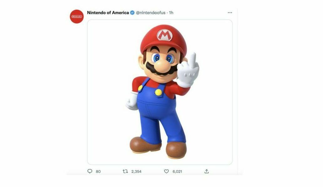 A fake Nintendo Twitter account titled '@nIntendoofus' has trolled Twitter by acquiring a verified blue tick and then tweeting an image of Mario sticking his middle finger up.