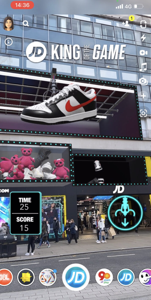 JD has unveiled an augmented reality (AR) arcade machine game at its Oxford Street store which transforms the front of the store into a free game.