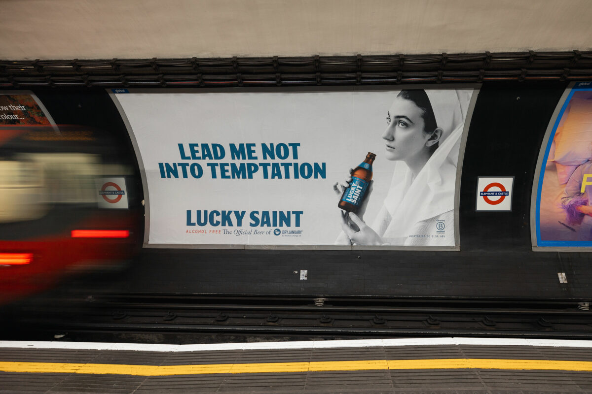 Alcohol-free beer brand Lucky Saint has launched a major OOH campaign for Dry January 2023, in which 9 million Brits are taking part.