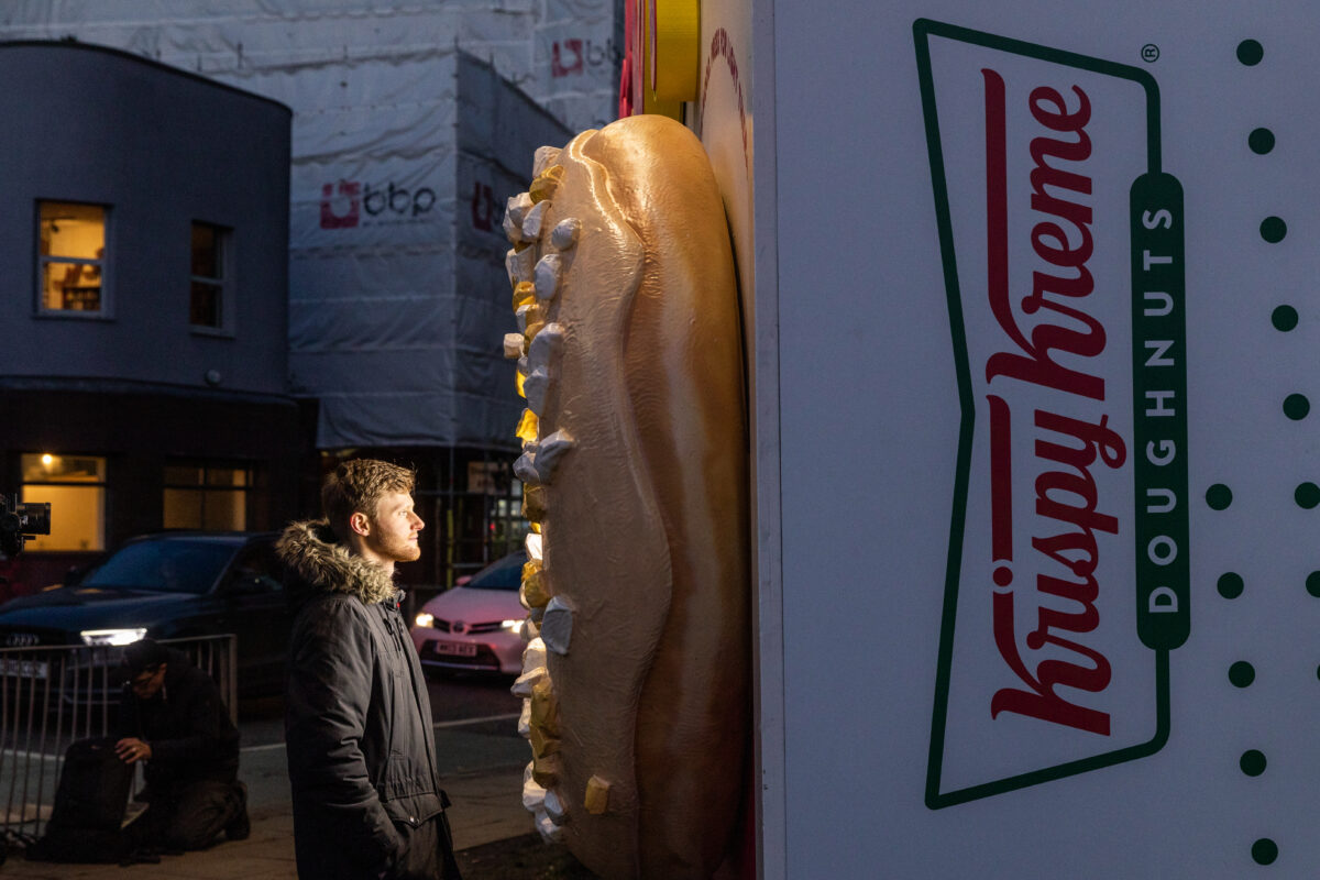 Krispy Kreme has unveiled a SADvert billboard in Salford to dispense light therapy to an area that averages two hours of sunlight per day in January.