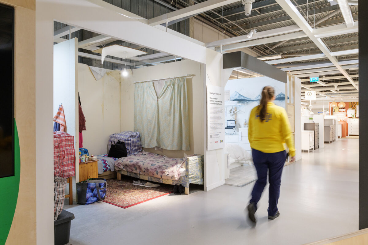 IKEA has partnered with Shelter to launch 'Real Life Roomsets', highlighting the real living conditions of those forced into temporary accommodation.