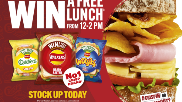 Walkers' new on-pack promotion will give the nation the chance to win a free lunch every minute between 12-2pm.