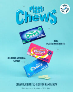 Plastic gum April Fool's