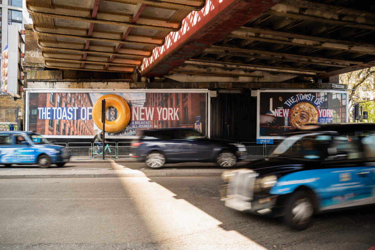 Bagel brand New York Bakery Co. has collaborated with Global to release a 3D outdoor campaign.