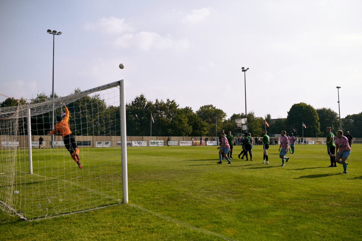 Depicting Grenfell FC's new pitch - donated by Cadbury and other partner professional football clubs