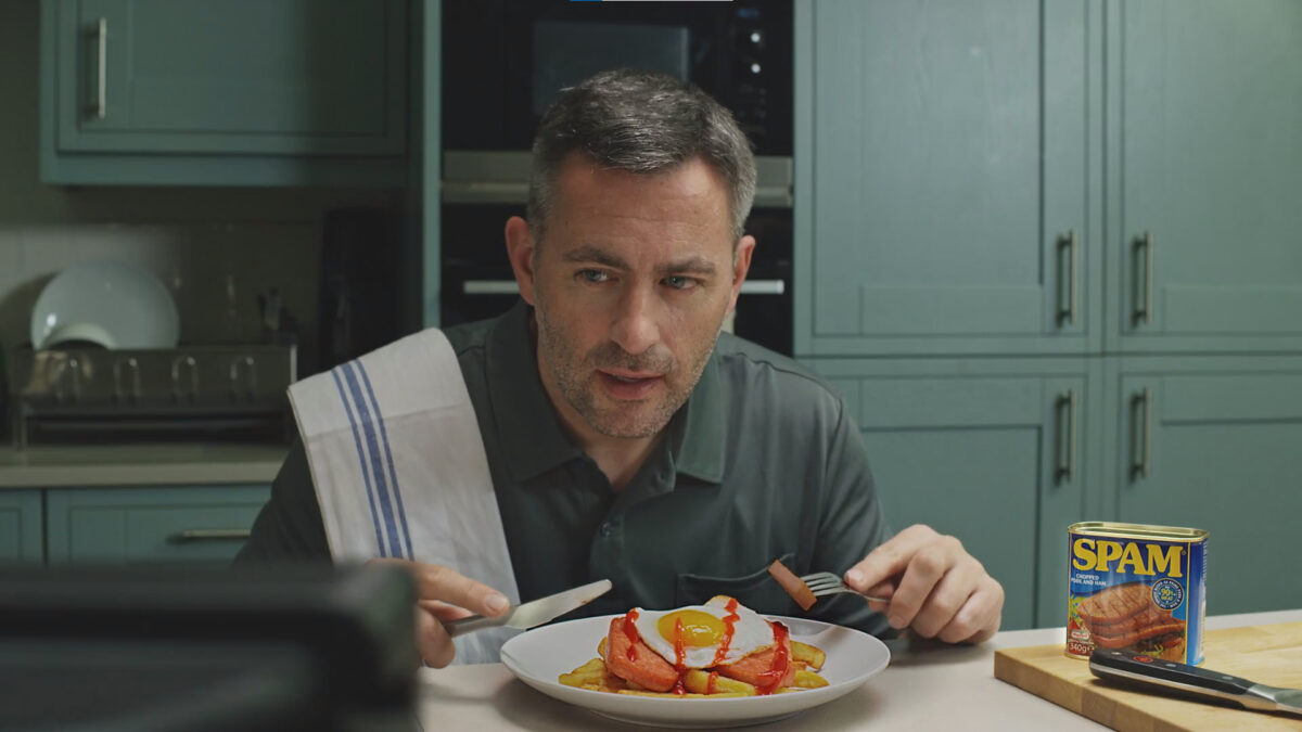 A clip from Spam's new TV campaign - an advert depicting a man named Nigel attempting to recreate his favourite TV dishes using Spam