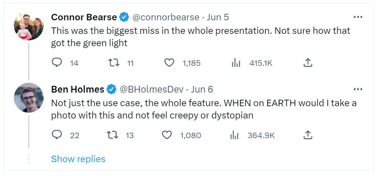 User's discuss Apple's new product, Vision Pro