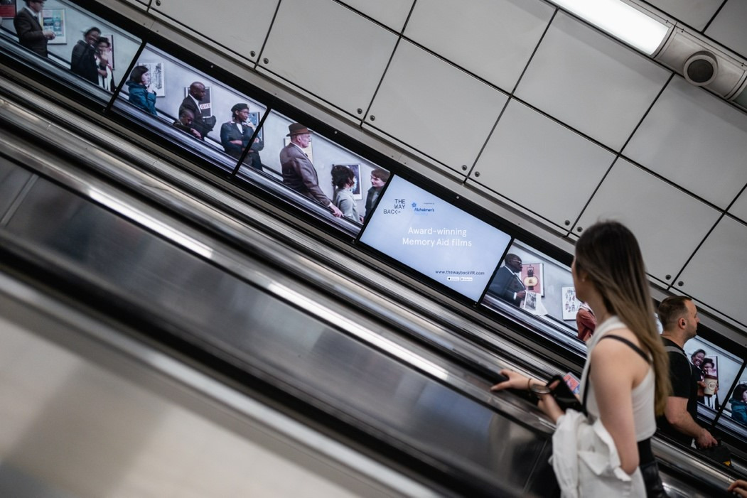 Showing a The Wayback and Havas campaign on TfL's digital screens