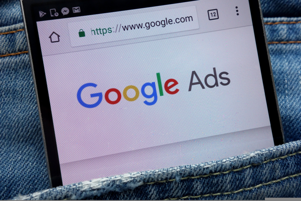 Google ads on screen