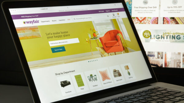 Wayfair, pictured here on a laptop, has unveiled a new creative platform