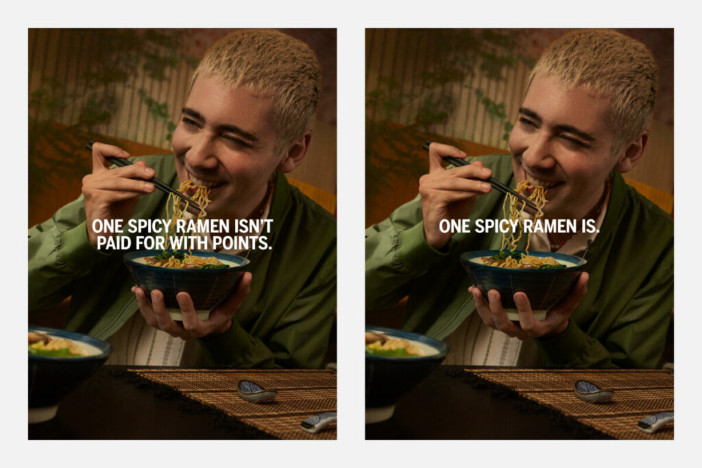 American Express has unveiled a new dual-screen view campaign, 'Keep Doing You', highlighting the numerous ways the Amex Gold Card rewards consumers everyday actions, depicted here