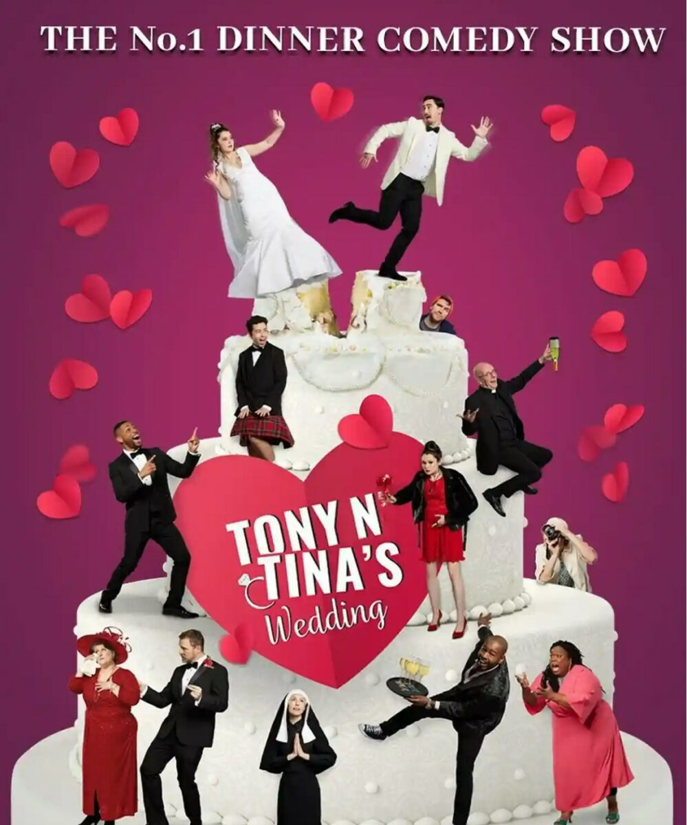 Transport for London (TfL) has banned a West End play's promotional poster for featuring an "unhealthy" multi-tier wedding cake that violated the network's foods high in fat, salt and sugar (HFSS) advertising rules, depicted here