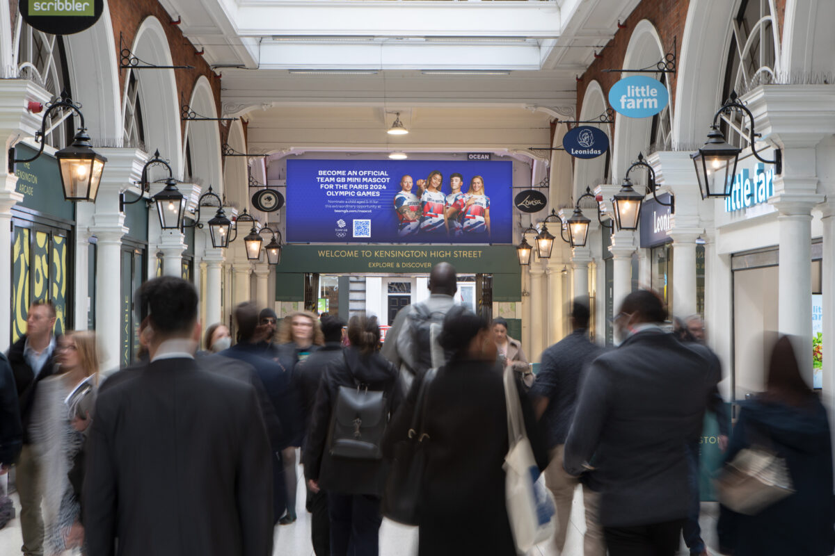 Ocean Outdoor and Team GB are celebrating the one-year countdown to the Paris 2024 Olympics with a digital out-of-home (DOOH) search for the UK's Mini Mascots, depicted here.