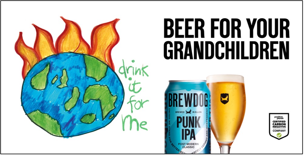 BrewDog has announced its commitment to protect the planet through a creative campaign pledging to promote sustainability to ensure there will be ‘Beer For Your Grandchildren’, depicted here.