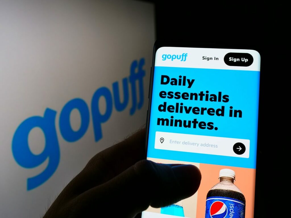 Instance commerce brand Gopuff is expanding its Ads Platforms to the UK in a move aimed at giving new brands the opportunity to target the market's high-intent customers, here depcitign a GoPuff app.