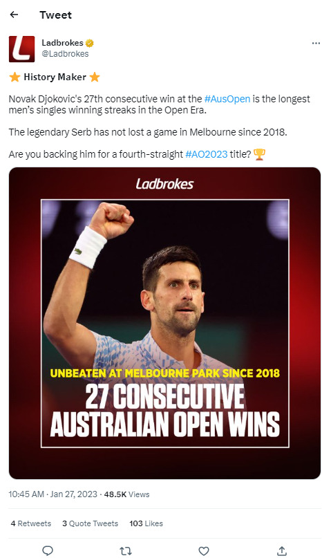 The Advertising Standards Authority has banned promotional tweets from Ladbrokes due to the gambling giant's 'strong appeal' to under-18s, depicted here.