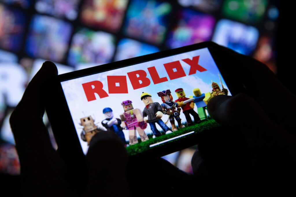 Online gaming platform Roblox has been hit with a class action lawsuit accusing the company of allowing an illegal gambling network which targets minors, here showing the Roblox app