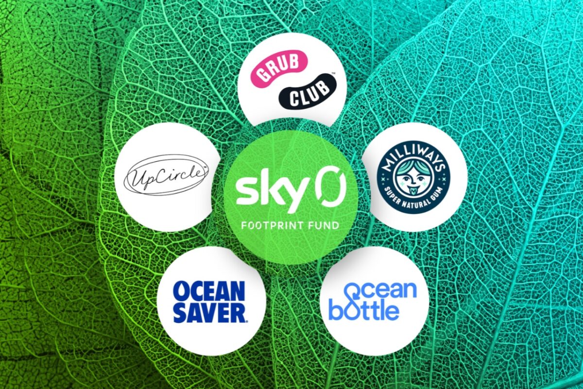 Sky has announced five eco-friendly brands as winners of this year's £2 million Sky Zero Footprint Fund sustainable advertising initiative, depicted here.