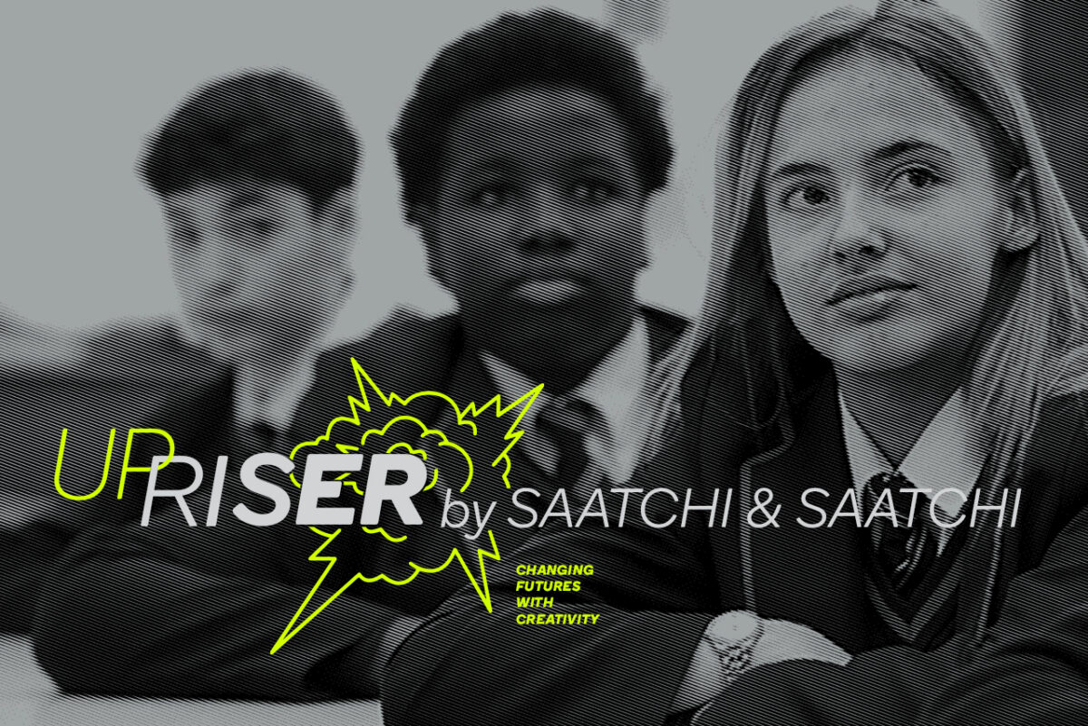 Saatchi & Saatchi's free creative schools' platform, Upriser, has now expanded across the UK through the announcement of three new partners, shown with this photo