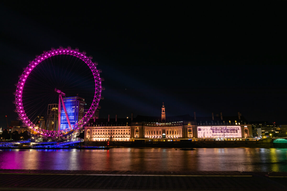 FT is celebrating its globally recognised colour, which represents the heritage and innovation of the publication's brand, with a new brand film, depicting London eye today