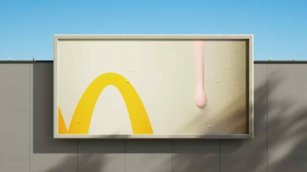 Fast food brand McDonald's is making the most of the heatwave's hot weather with a creatives encouraging customers to cool down with one of its milkshakes, depicted here.
