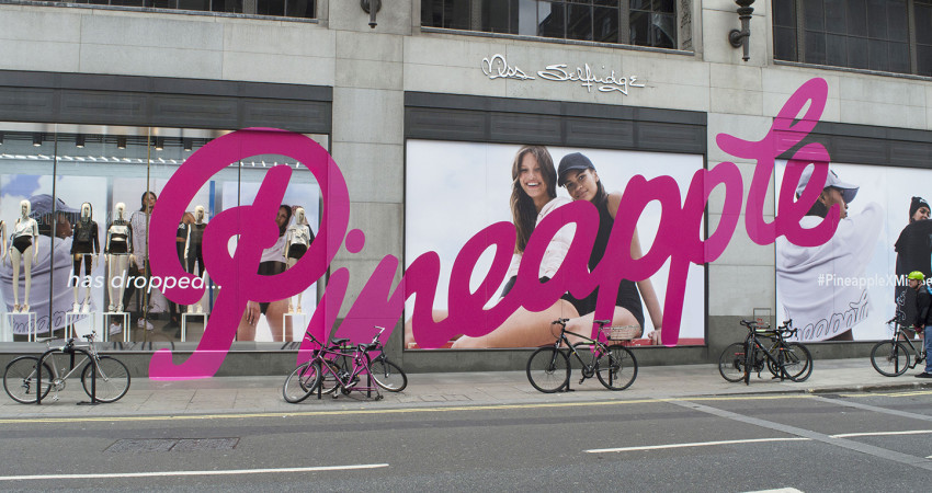 Here at Marketing Beat we know innovation and marketing go hand in hand, so we've wrapped up - see what we did there - the six most effective ways to execute a large outdoor promotional wrap, here depicting a wrap of Miss Selfridges Pineapple studios