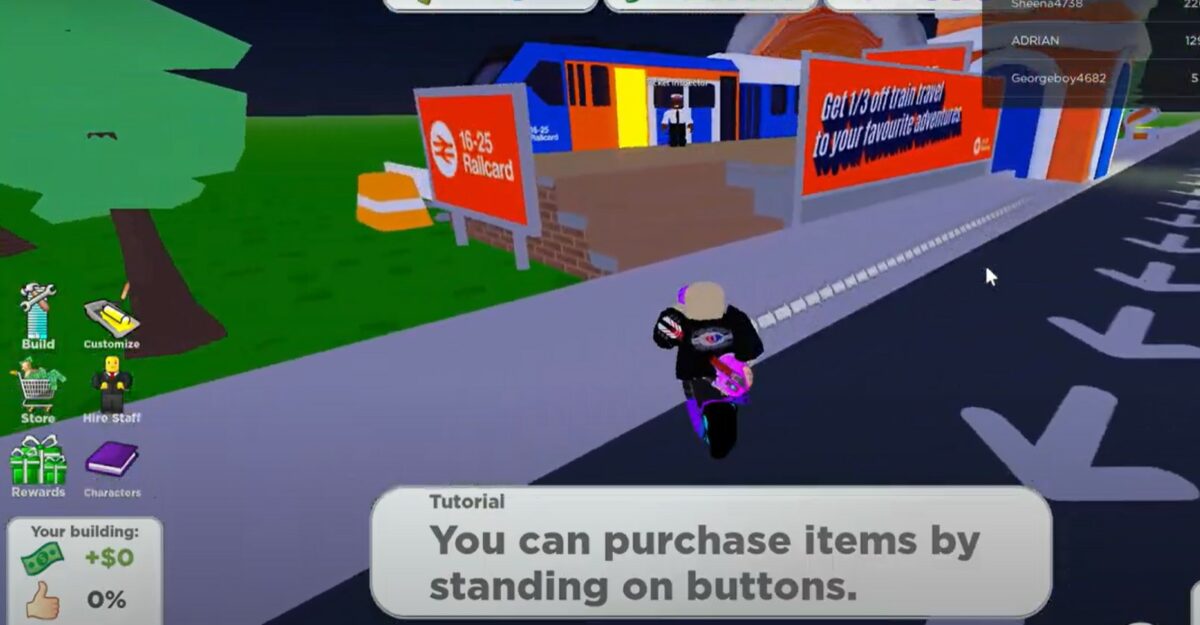National Rail has immersed itself in the virtual gaming universe of Roblox with a branded transport system in a first-of-its-kind initiative for the gaming world, depicted here