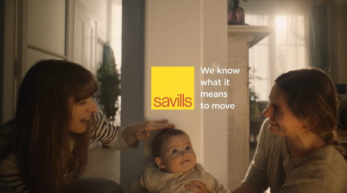 International real estate advisor Savills has teamed up with its creative agency adam&eveDDB to unveil a heartfelt TV advert that marks the start of a brand new campaign platform, here depicting the end credits and a baby's height being measured against the wall.