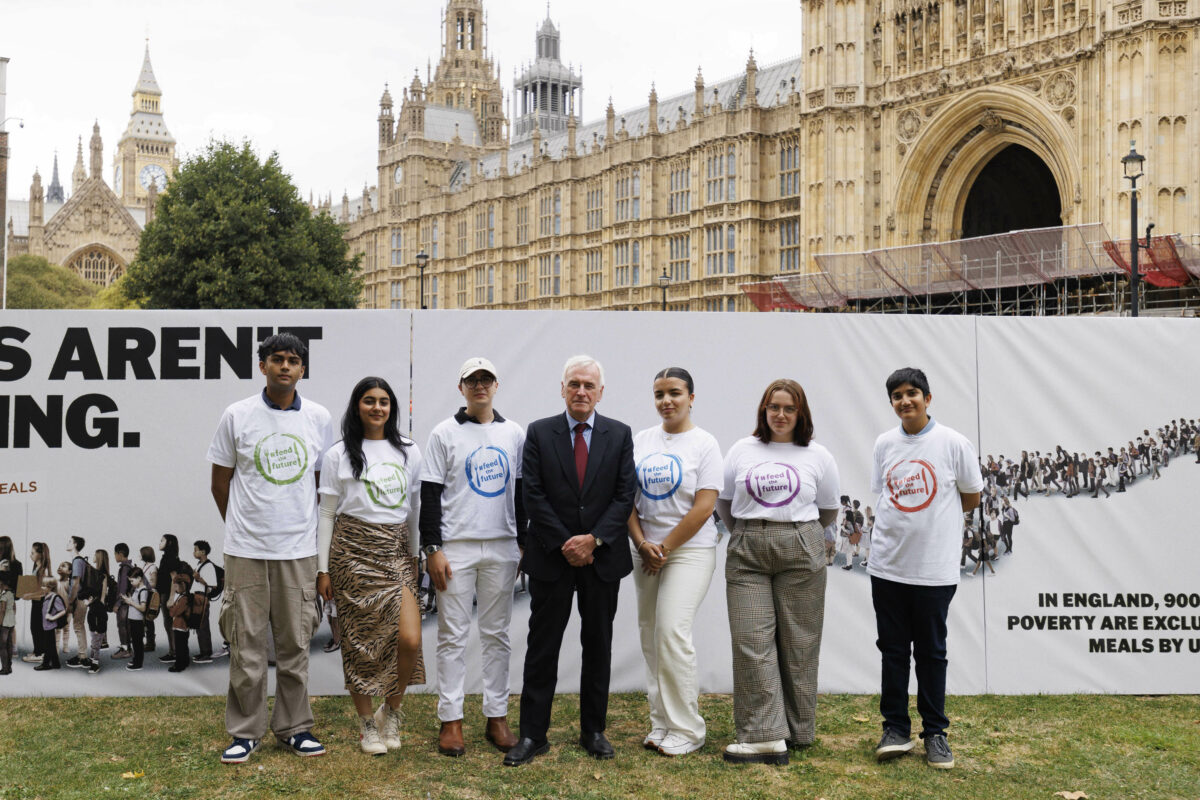 Campaigners have teamed up with Weber Shandwick to recreate an iconic political ad to urge MPs to widen access to free school meals, depicted here