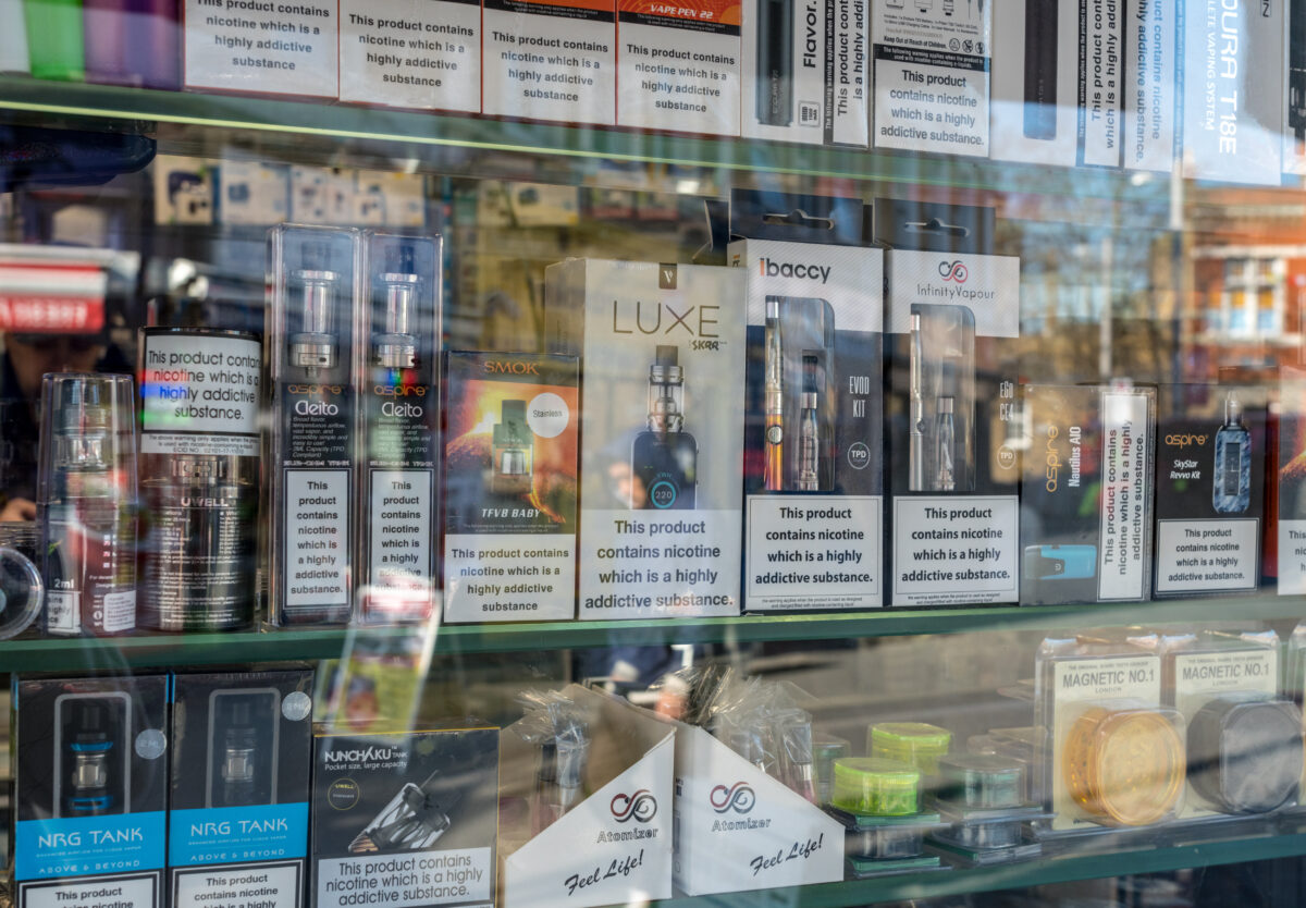The Advertising Standards Authority (ASA) has banned a series of vape brands advertising unlicensed e-cigarette adverts on TikTok through social campaigns and influencer activity, here depicting vapes behind a glass panel