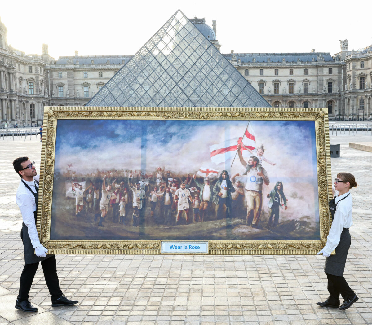 Telecom network O2, a long-standing sponsor of England Rugby, is celebrating England fans with a fan-focused campaign unveiled at Paris' Louvre Museum, depicted here.
