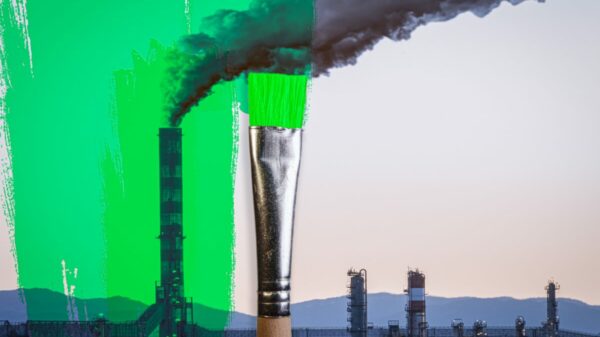 Campaigns have accused the ASA of being 'not fit for purpose' against policing 'greenwash' campaigns, and call for a ban on high-carbon adverts, here depicting a mock-up photo of a factory being painted green