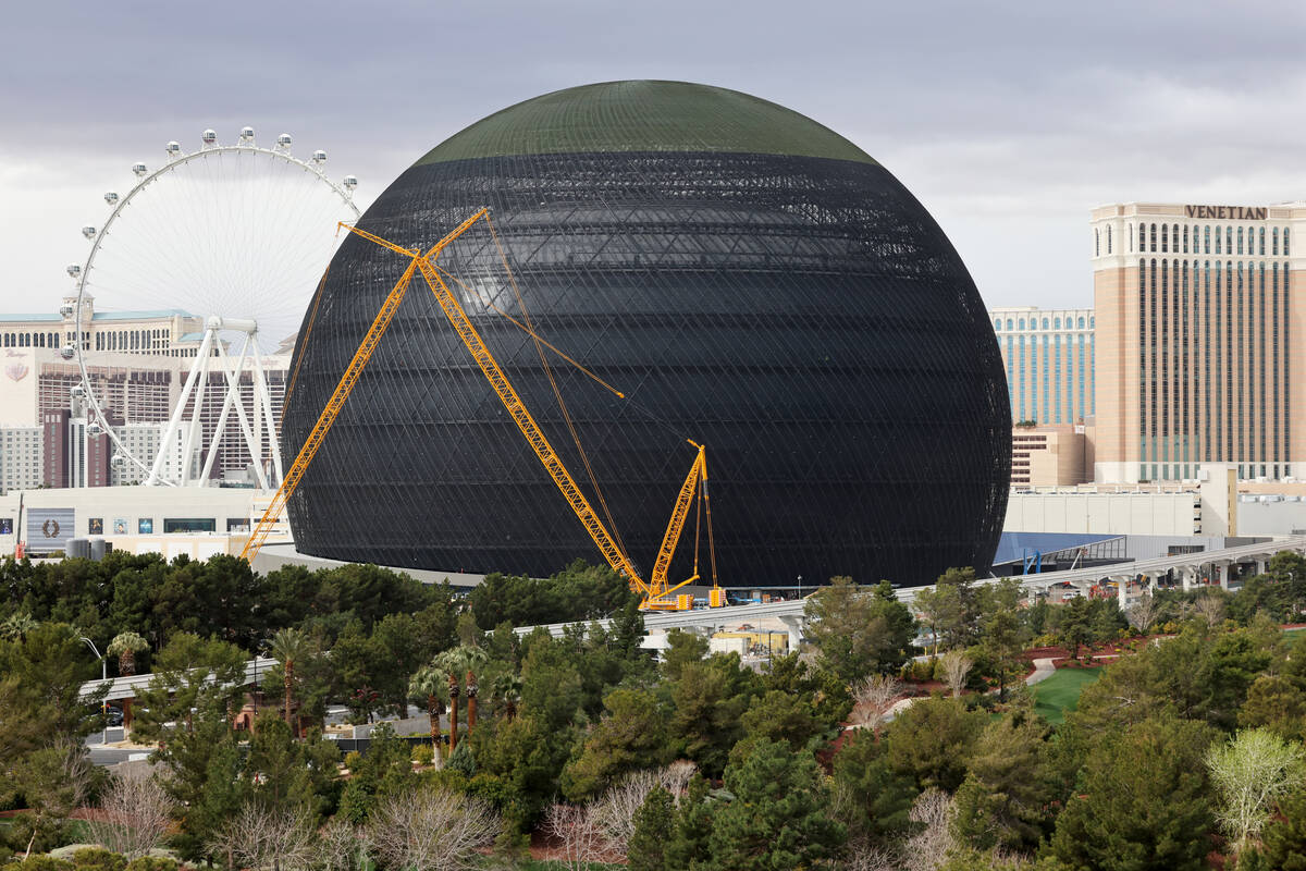 Locals have slammed plans to build a 300ft-high digital-out-of-home (DOOH) 'Crystal Ball' in east London, which could be covered in adverts for the next 25 years, here depicting the Las Vegas sphere mid construction.