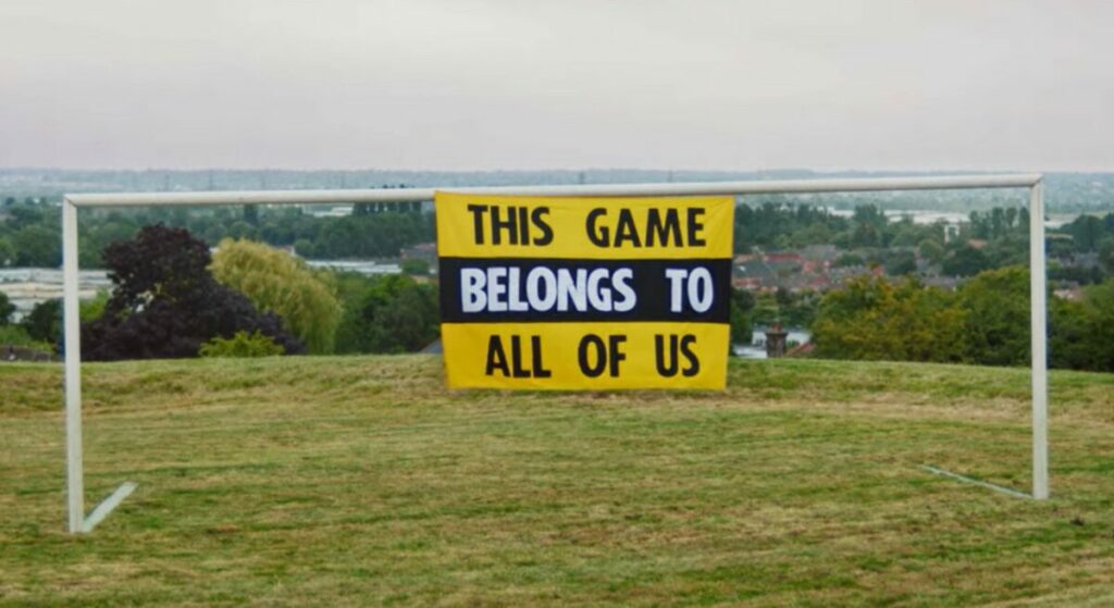 BBC is celebrating how football 'belongs to all of us' in a campaign aimed at highlighting the unifying nature of sports in the wake of the upcoming football season., depicted here