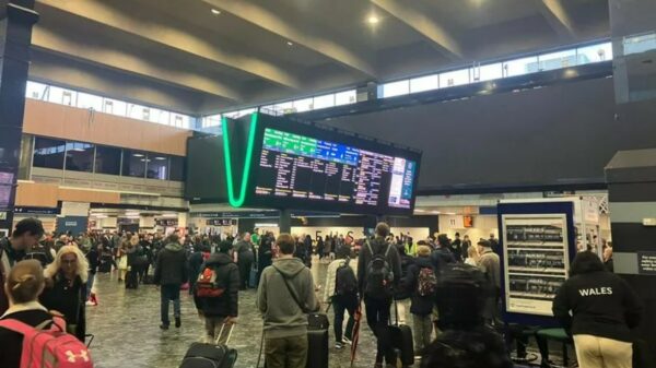 London's Euston Station has replaced its departure board with a huge monitor in anticipation of the station soon displaying adverts, invoking fury among critics, here showing Euston station's monitor. Photo credit, Network Rail.