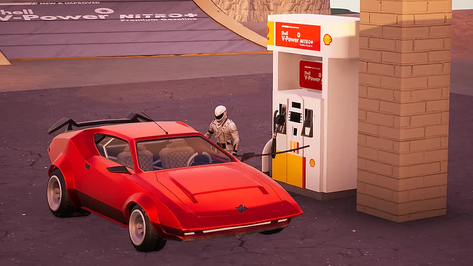 Shell is under fire from climate activists for promoting fossil fuels to children through partnering with popular gamers and online youth influencers, depicted here with a character filling its red car up at a Shell petrol station