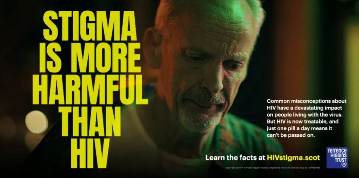 Terrence Higgins Trust has unveiled an advert tackling the stigma around HIV -nearly 40 years after the tombstone 'Don't Die of Ignorance' TV ads, depicted here