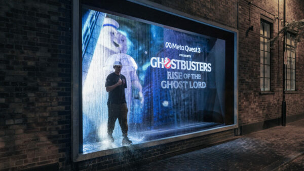 Meta's Reality Labs is embracing the spooky season with the introduction of fully immersive 'Halloween Thrillboards' to mark the launch of Quest 3, here depicting the Ghostbusters billboard
