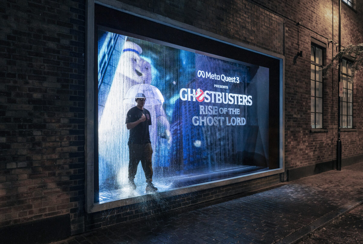 Meta's Reality Labs is embracing the spooky season with the introduction of fully immersive 'Halloween Thrillboards' to mark the launch of Quest 3, here depicting the Ghostbusters billboard