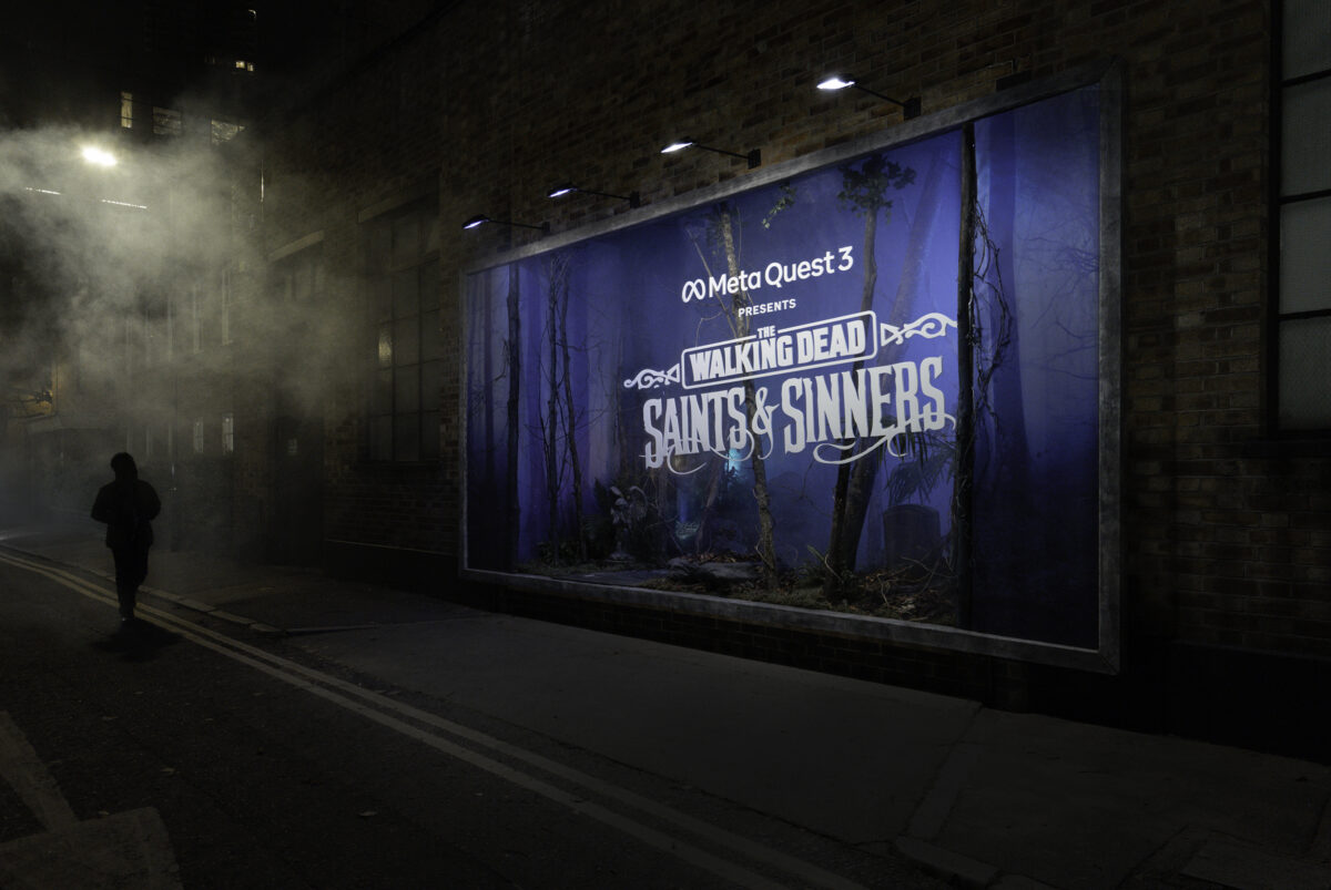 Meta's Reality Labs is embracing the spooky season with the introduction of fully immersive 'Halloween Thrillboards' to mark the launch of Quest 3, here depicting the Saints and Sinners billboard