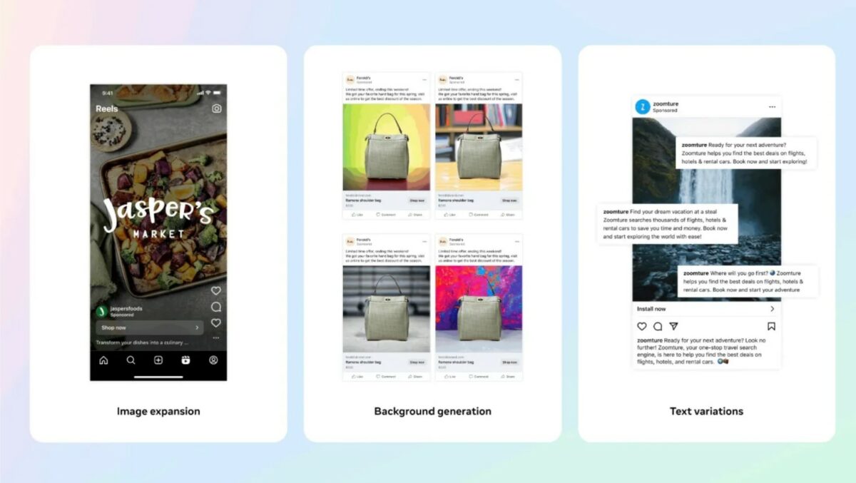 Meta has announced it has begun introducing generative artificial intelligence (AI) tools that can create content like images and text for advertisers, depicted here