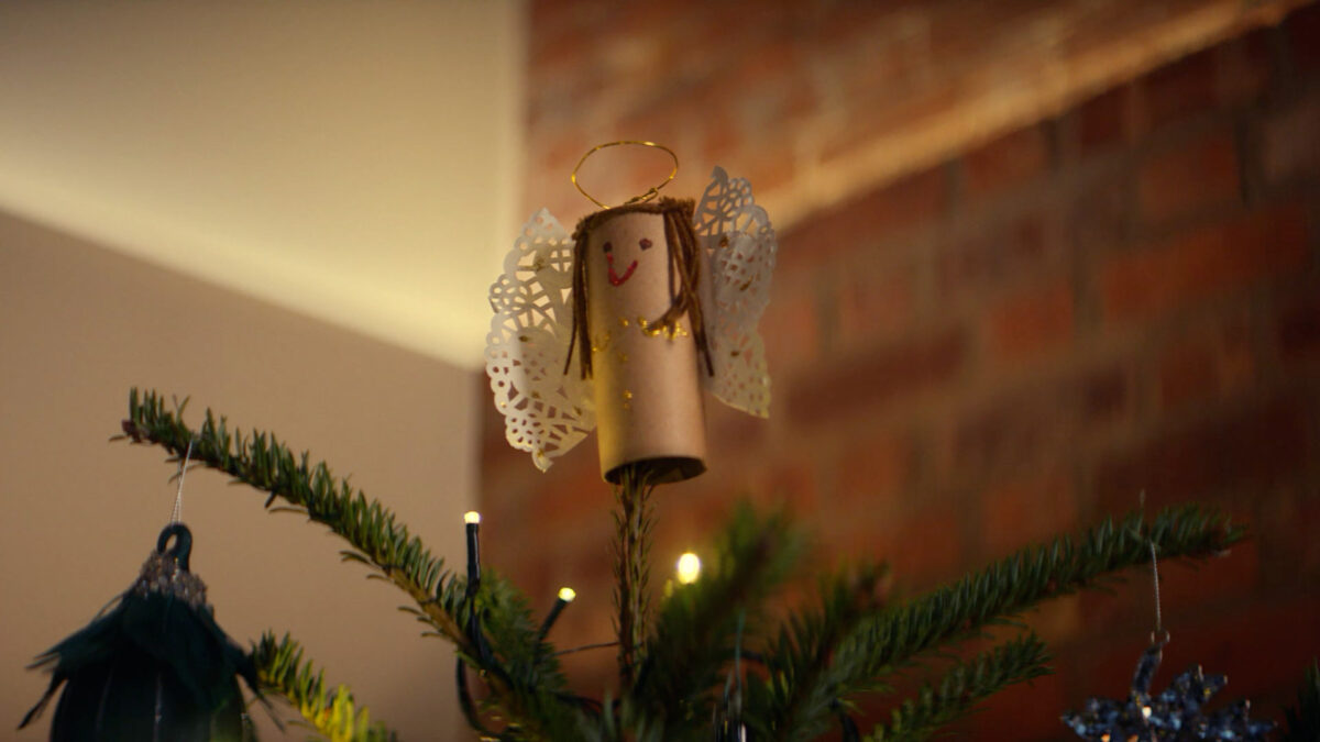 Marks and Spencer's (M&S) has unveiled its star-studded Christmas clothing and home advert, which focuses on celebrating the things we love about holidays, here depicting a handcrafted tree topper - evidently made by a child and fashioned out of a paper toilet roll