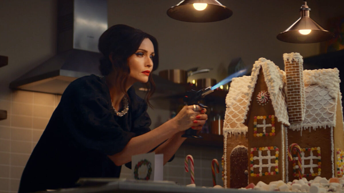 Marks and Spencer's (M&S) has unveiled its star-studded Christmas clothing and home advert, which focuses on celebrating the things we love about holidays, here depicting a celebrity painstakingly decorating a gingerbread house.